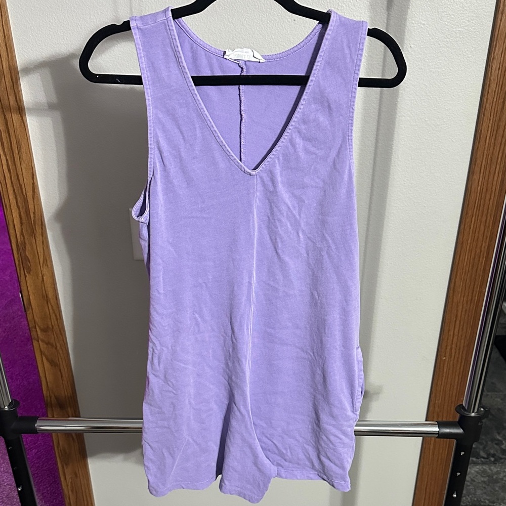 Double Zero Light Purple V-Neck Tank Romper